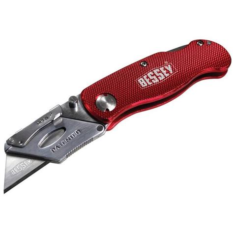 Bessey Steel Stright Edge Folding Utility Knife With Lockable Blade D