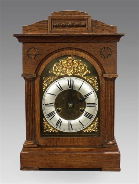 Early 20th C German Oak Cased Mantle Clock By Badische Uhrenfabrik 777761 Uk
