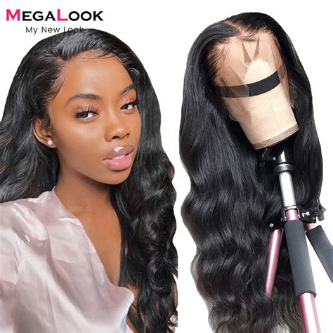 Body Wave Wig 30 Inch Lace Front Human Hair Wig 180 Density Remy Brown