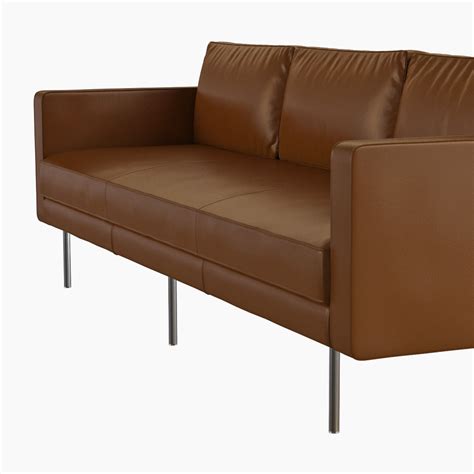 West Elm Axel Leather Sofa 3d Model Cgtrader