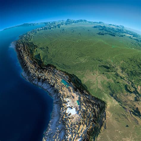 Exaggerated Relief Map Of The Andes And Amazon Basin 2000 × 2000