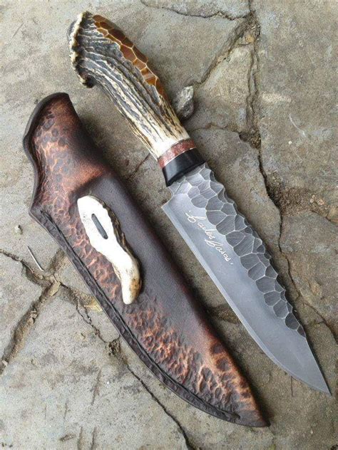 Custom Handmade Stone Texture Hand Forged 1095 Hig In 2020 Knife