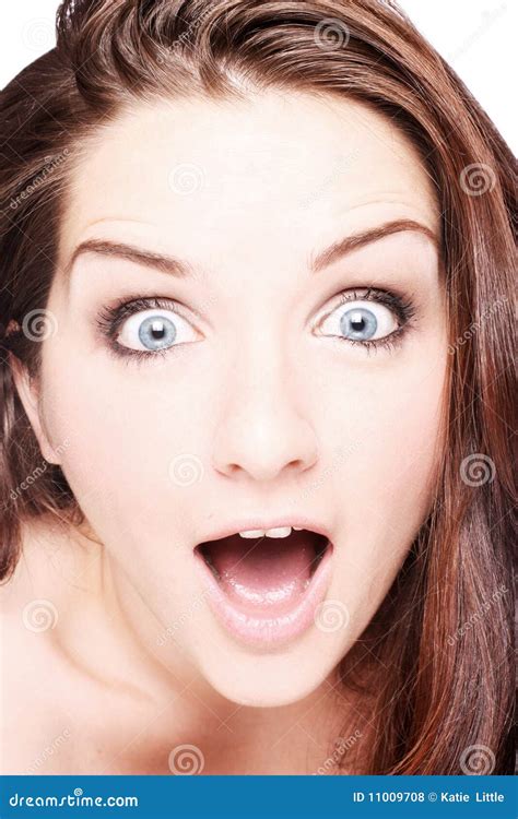Shocked Woman Stock Photo Image Of Brunette Shock Mouth 11009708