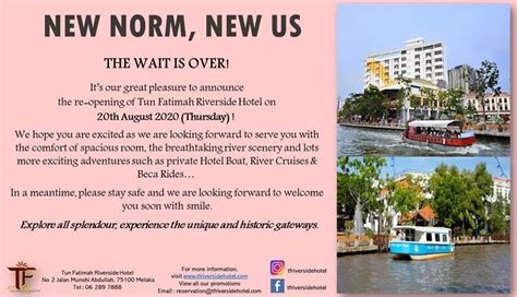 Op zoek naar tun fatimah riverside hotel? Promotion Tun Fatimah Riverside Hotel Melaka - Tun Fatimah ...