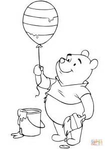 Winnie The Pooh With Easter Balloon Coloring Page Free Printable
