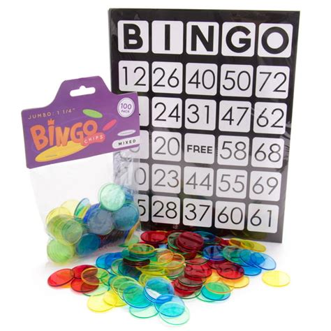 25 Jumbo Print Bingo Cards 100 Jumbo Chips Bundle