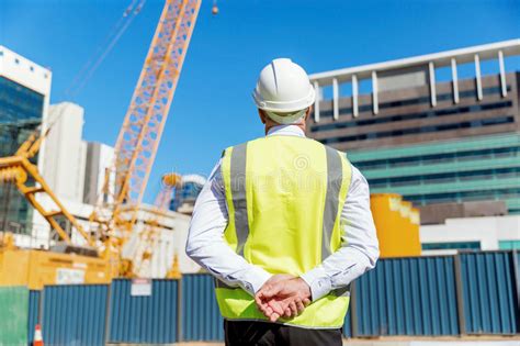 Engineer Builder At Construction Site Stock Photo Image Of