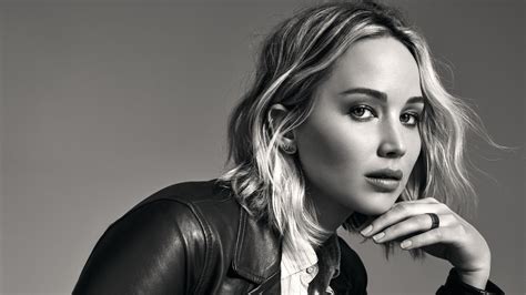 Download American Actress Black And White Face Celebrity Jennifer Lawrence 4k Ultra Hd Wallpaper