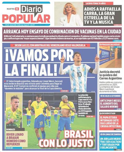 Diarios Argentinos Portadas Del Dia Oficial Diario Popular