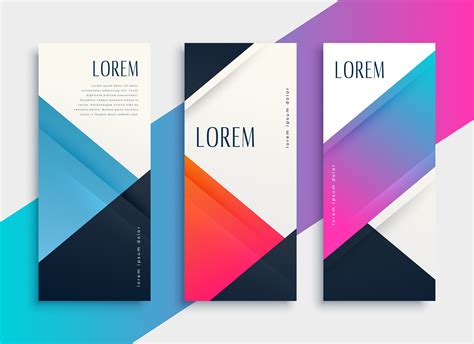 Set Of Business Style Geometric Banner Template Download Free Vector