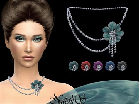 The Sims Resource Organza Flower Necklace By Natalis Sims 4 Downloads
