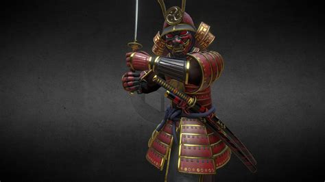 Red Samurai Armor Buy Royalty Free 3d Model By Naranjorojo 95b4f18