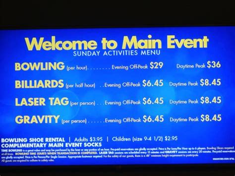 How much is gravity ropes at main event? Sign out front - Picture of Main Event Entertainment ...