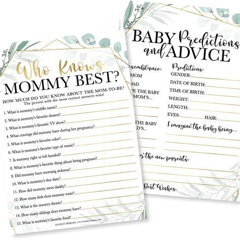 Buy Hadley Designs Greenery Baby Shower Games Gender Neutral Games