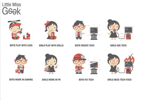 Boys Vs Girls In Tech Stereotypes Graphic From Little Miss Geek Book