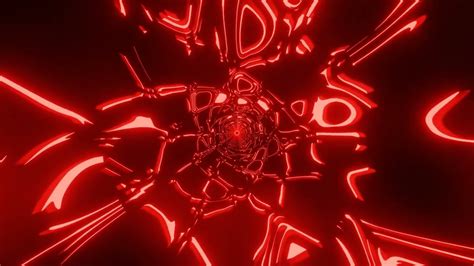 Vj Loop Neon Glowing Red Tunnel Abstract Background Video Simple Lines