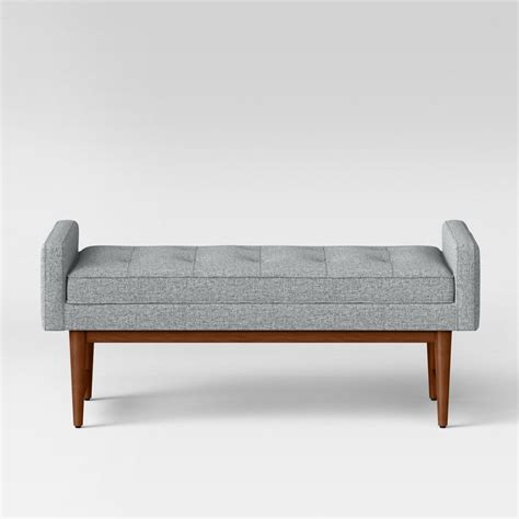 Verken Mid Century Modern Settee Bench Blue Project 62 Mid Century