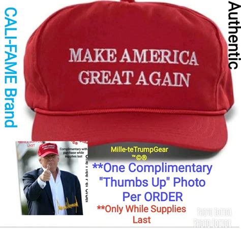 Authentic New 2024 Cali Fame Donald Trump Make America Great Again Maga Cap Hat Ebay