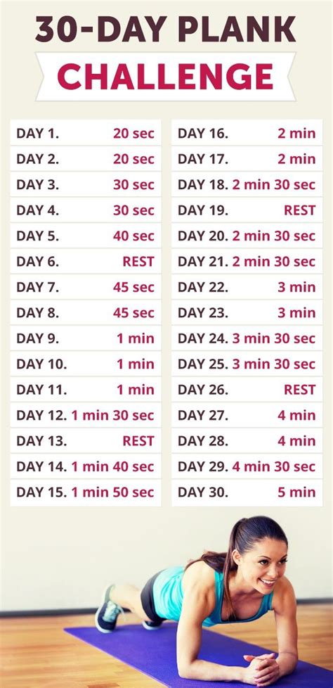 Printable Beginner 30 Day Plank Challenge