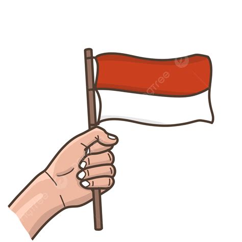 Tangan Memegang Bendera Indonesia Bendera Merah Putih Png Transparan