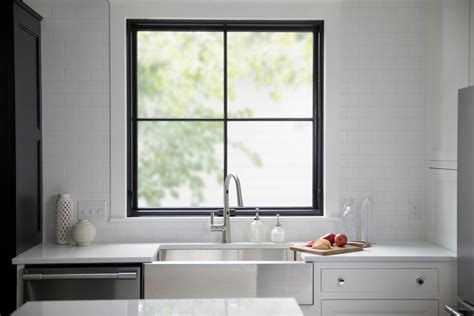 Square Window Creates Perfect Symmetry For Farmhouse Kitchen Home