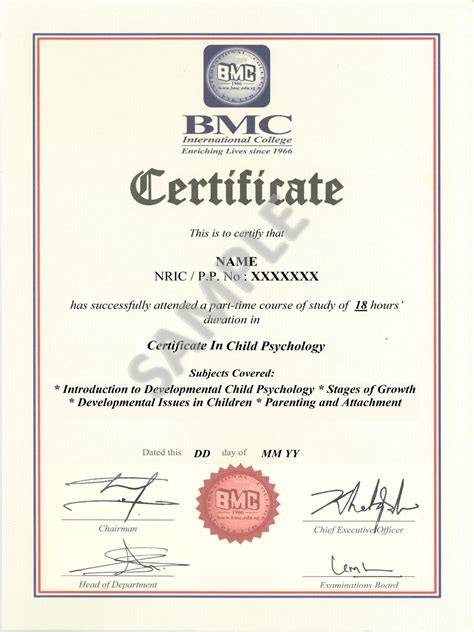 Certificate In Child Psychology - BMC
