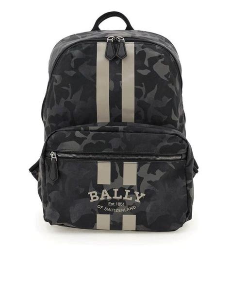 Bally Synthetic Fixie Logo Stripe Backpack In Black For Men Lyst