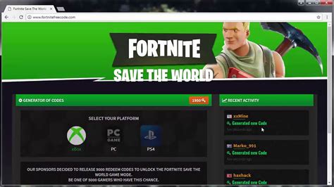 No codes are needed and anyone can now play if your device is supported. FORTNITE SAVE THE WORLD REDEEM CODE *FREE*- [ PS4 /XBOX ...