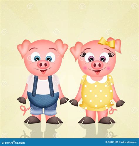 Couple Of Pigs Cartoons Design 151709423