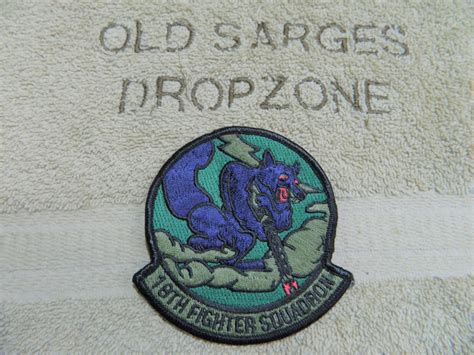 Usaf Patch 18th Fighter Squadron Subdued Old Sarges Drop Zone
