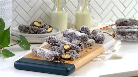 Baking directions for the best recipe for homemade ladyfingers biscuits. Lamington sponge finger biscuits | Better Homes and Gardens