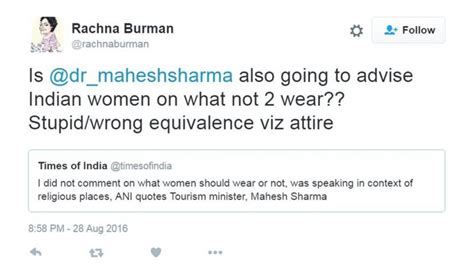 India Minister Tells Foreign Tourists Dont Wear Skirts Bbc News