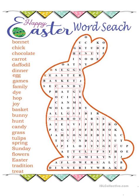 The interactive version of the puzzle includes a hint feature, fun animations, and an intuitive interface to making navigating the clues and answers simple. Easter Word Search Puzzle - English ESL Worksheets for ...