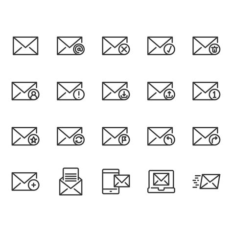 Email Icon Set 684022 Vector Art At Vecteezy