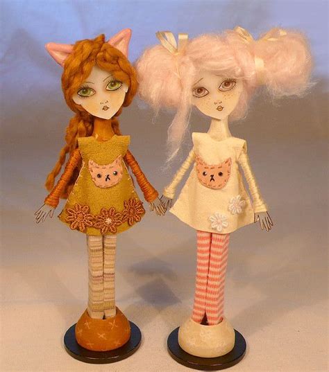 Batch 6 Cotton Candy Hair Clothes Pins Clothespin Dolls