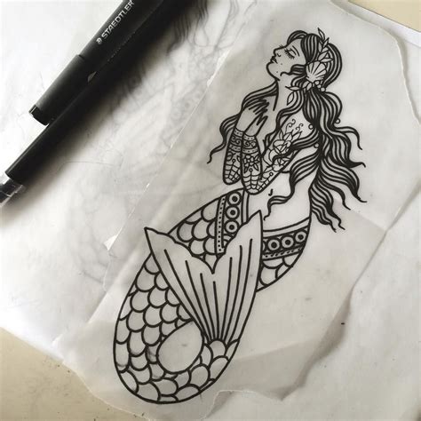 Pin By Bartek Bugajski On Inked Traditional Mermaid Tattoos Mermaid