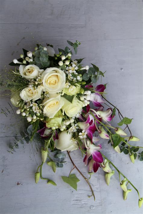 Fuschia and pink hand embroidered flower bouquet hoop art | and other adventures embroidery co. The Flower Magician: Ivory & Fuschia Pink Trailing Wedding ...