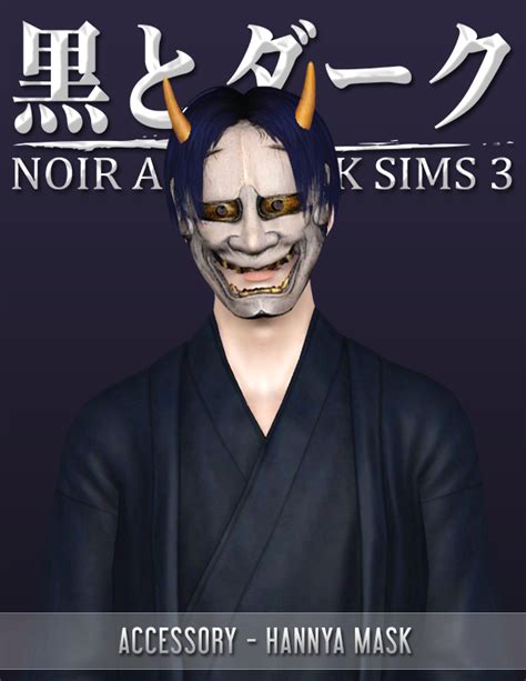 Ts3 Accessory Hannya Mask Noir And Dark Sims