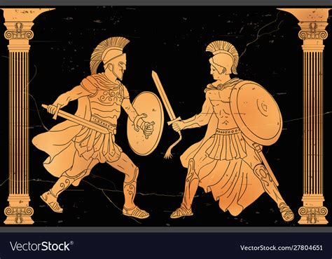 Ancient Greek Warrior Royalty Free Vector Image
