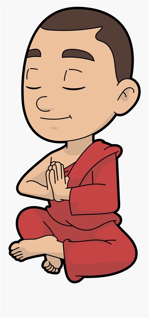 Clip Art File Buddhist In Meditation Cartoon Buddhist Monk Free