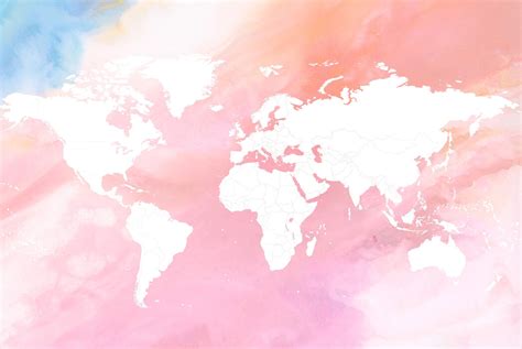 World Map Pastel Order Your Canvas Print Online Photowall