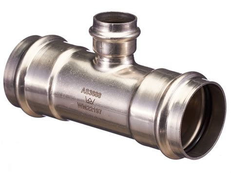 B Press Stainless Steel Reducing Tee 54mm X 28mm X 54mm From Reece