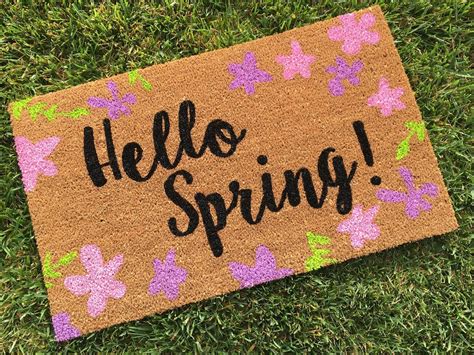 Hello Spring Doormat From Nickel Our Doormats Are