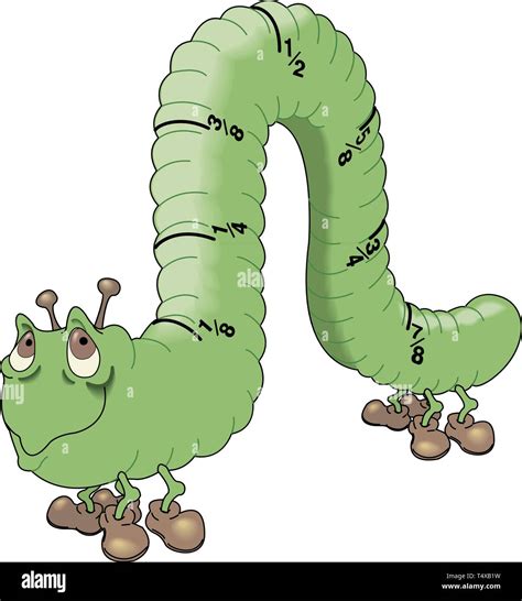 Inchworm Vector Cartoon Illustration Stock Vector Image And Art Alamy