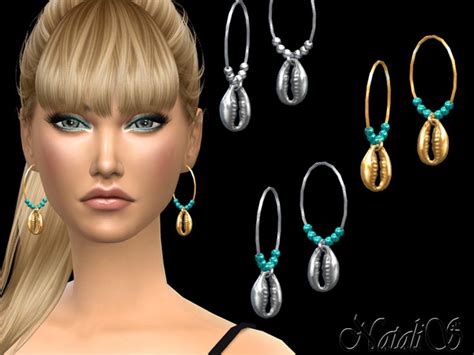 Shell Hoop Earrings By Natalis At Tsr Sims 4 Updates