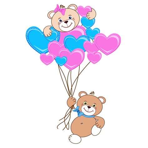 Cartoon Cute Teddy Bear With Heart Vector Material 07