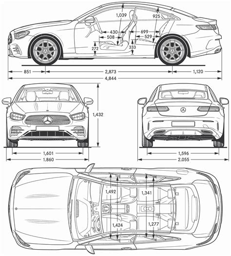 Mercedes Benz E Class 2020 Blueprint Download Free Blueprint For 3d