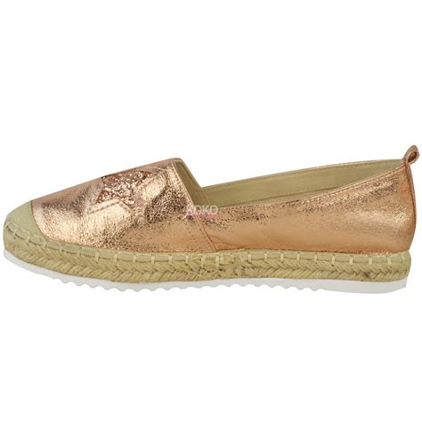 Kelly & katie pirassa ballet flat. Womens Ladies Rose Gold Flat Espadrille Shoes Sandals Summer Casual Pumps Size | eBay