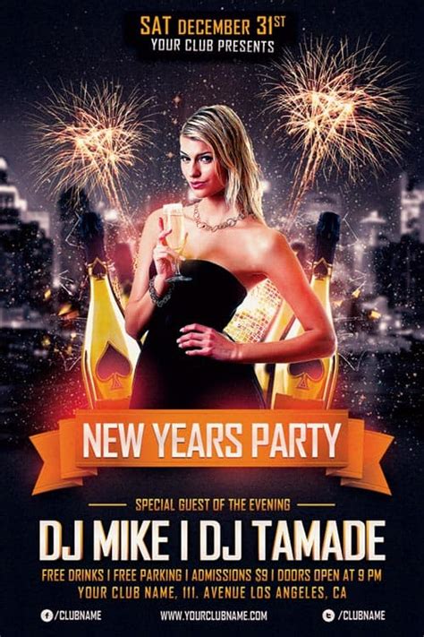 Let's say you want to create the perfect flyer for your new year's eve party. New Years Party Free Flyer Template for New Year Celebrations