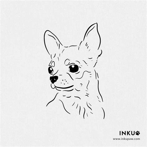 Chihuahua Line Tattoo Design Inku Paw